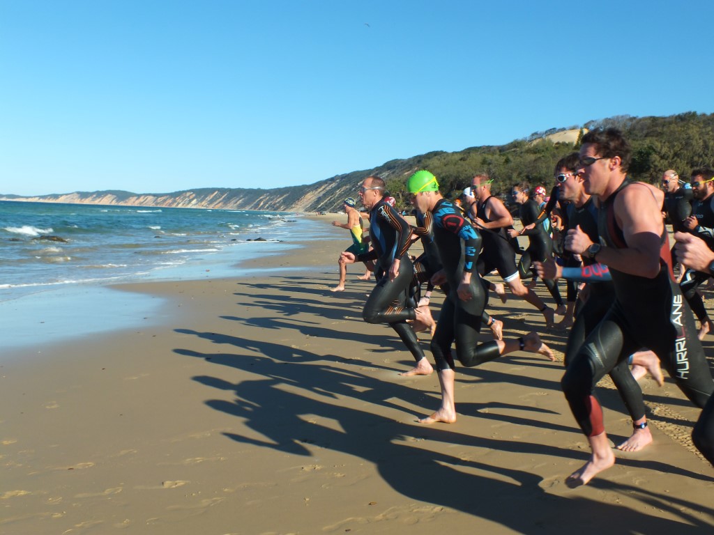 The scenic backdrop to Rainbow Beach's Double Tri