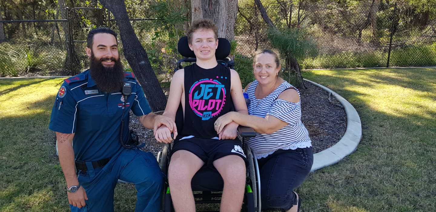 Marc, Tristan and mum Carolyn relax at home - the family express their most sincere thanks to Marc for his ongoing support