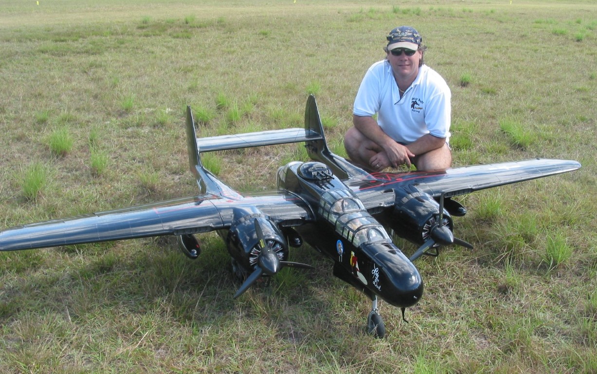 Pilots come from far and wide to attend Tin Can bay Warbirds - here's Steve Thomas with his Northrop P-61 Black Widow