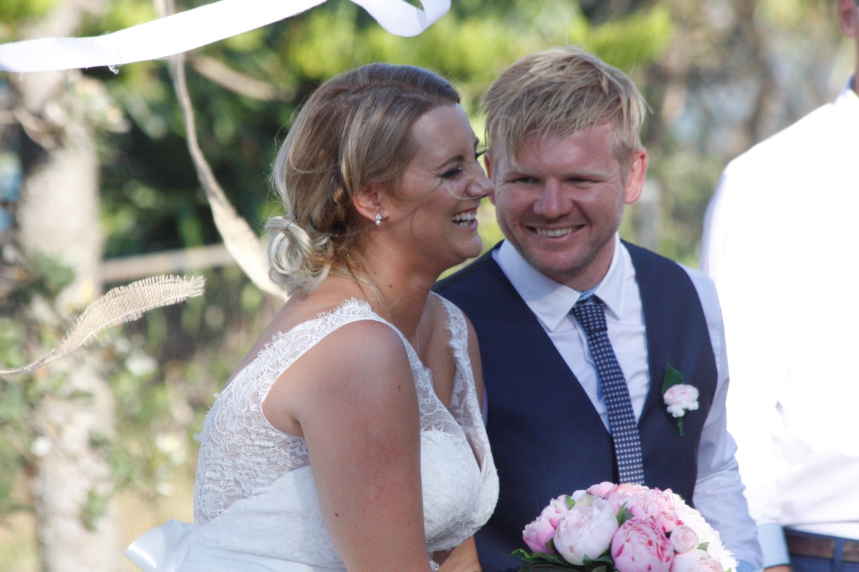 Jessica Cochrane married John Baker in Rainbow Beach last month