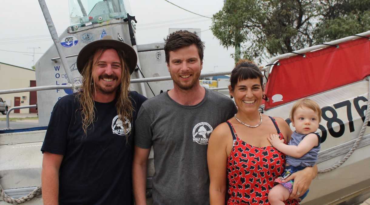 Happy New Year from the new management at Wolf Rock Dive Centre: Alex Heathcote, James Nelson, Fiona Butler and nine-month-old Finnigan