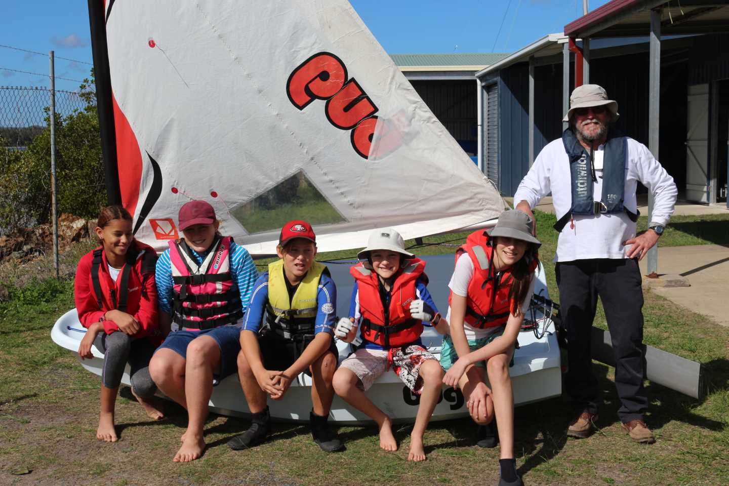 The instructors’ course. Photo L to R: Rachel Espeut; Dallas Kennedy, Jorell Kennedy, Alex McAndrew; Ava McAndrew, Bruce Carter Instructing. 