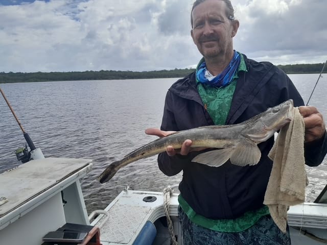  This 63cm Flathead caught by Selwyn Potter was the best fish of the day at the recent Tag A Long event at Kauri Creek.
