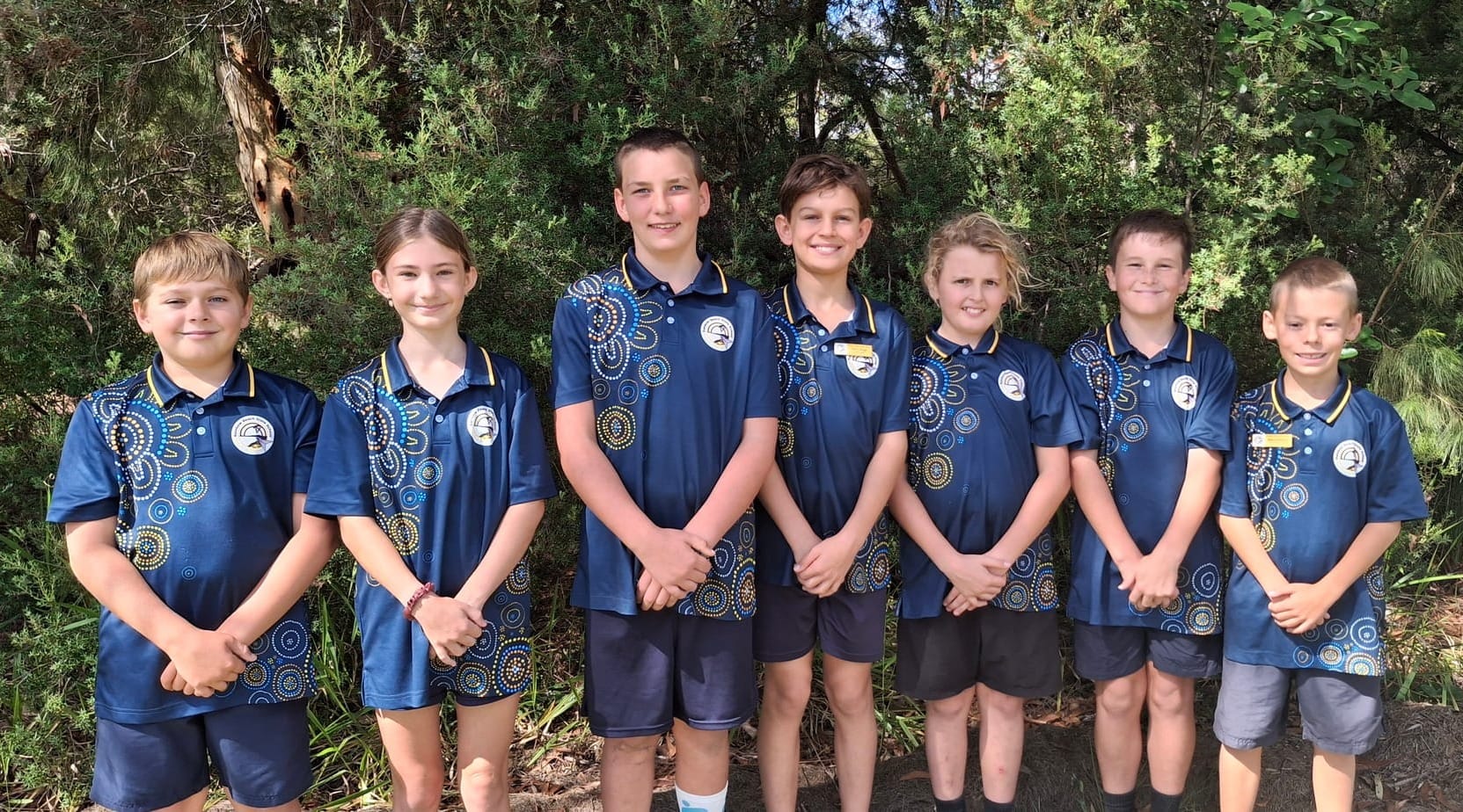 Our Year 6 class proudly show off their 2026 Senior Shirts.