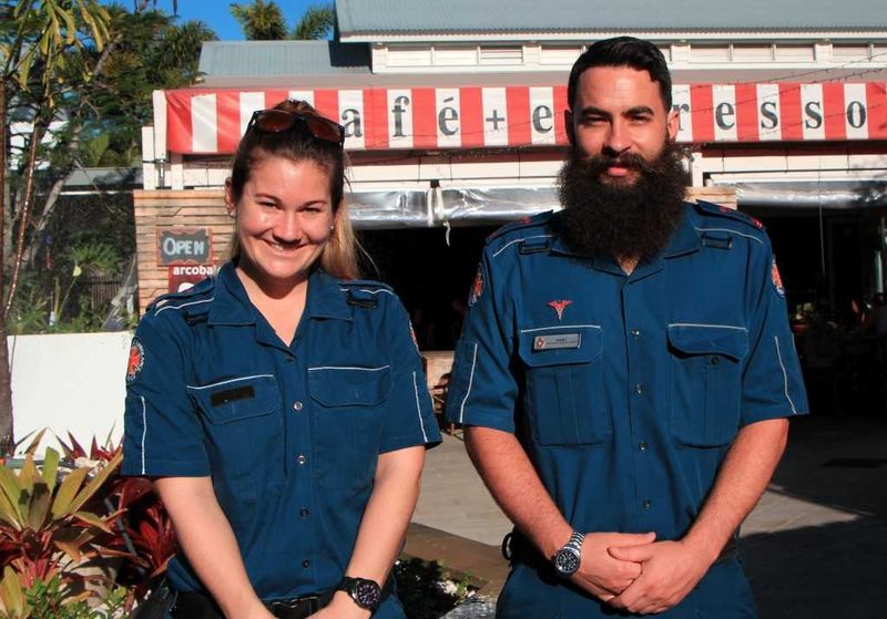 Paramedics Airlie Paynter and Marc Shearman encourage everyone to learn CPR