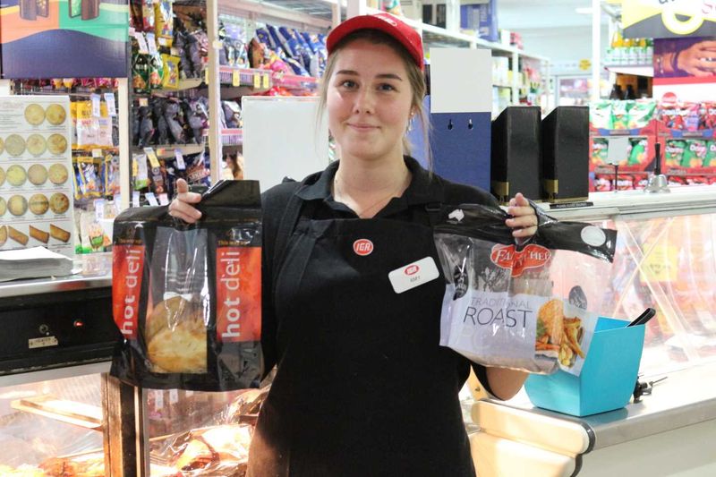 Amy was thrilled to be the pic of the month - she is holding a cooked pork roast and a cooked chook which are delicious!