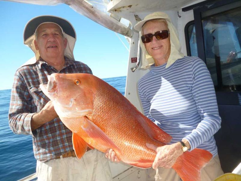 John and Beryl from Brissie with Beryl’s 14kg red emperor