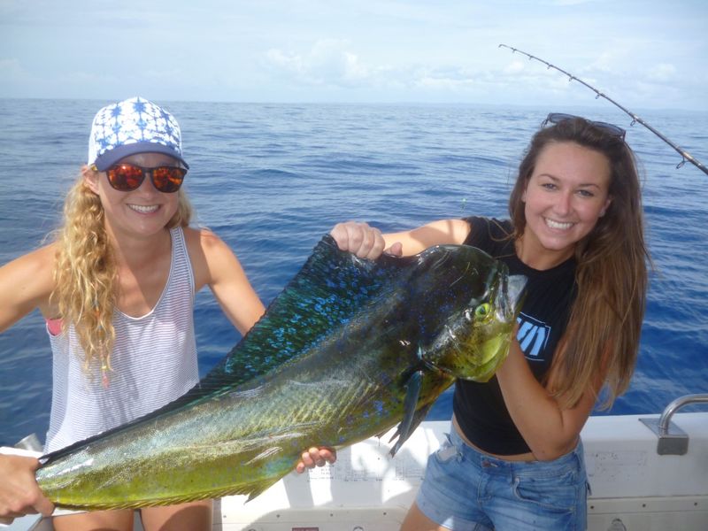 Madelaine and Shoana. with mahi mahi