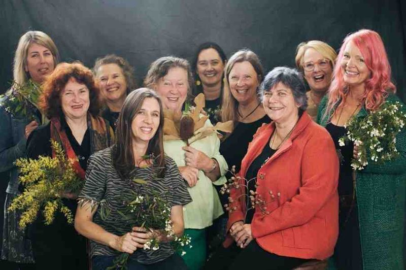 Wild/flower Women III artists and curators - photo by Jazmyn Bowman. Nicole Harper, Joolie Gibbs, Barbara Hart, Zela Bissett,