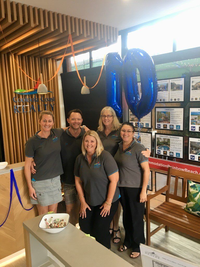 The Cooloola Coast Realty team celebrate 10 years business on the coast and also a new business in Cooloola Cove!