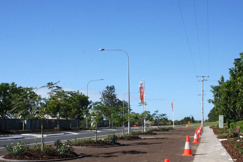 The corner of Nautilus Drive and Queen Elizabeth Drive now has new pedestrian links, seating and landscaping