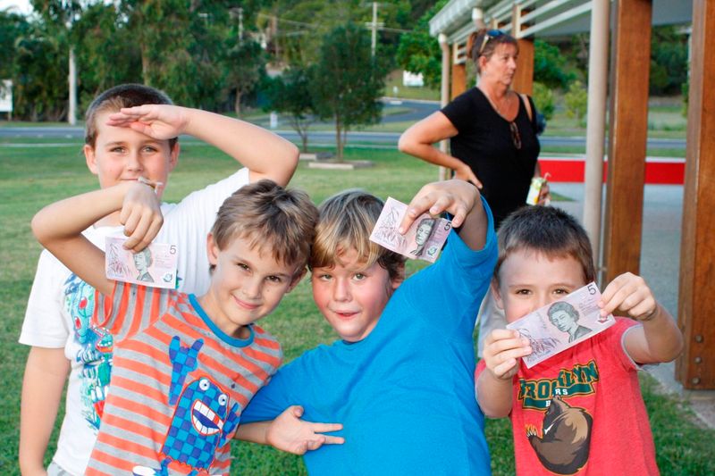 Winners (and the youngest team) Aiden, Alex, Jim and Connor show off their spoils