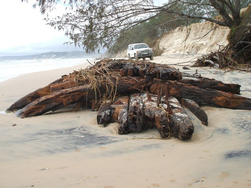 The amount of erosion needed to expose the MV Natone