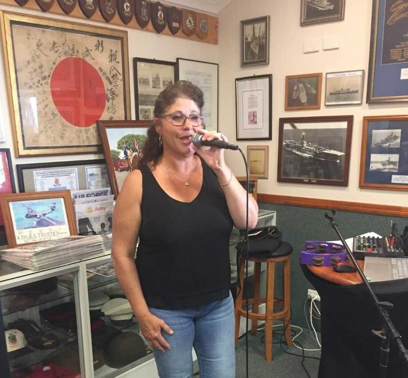 Just Jen performing at the Tin Can Bay RSL Sunday BBQ