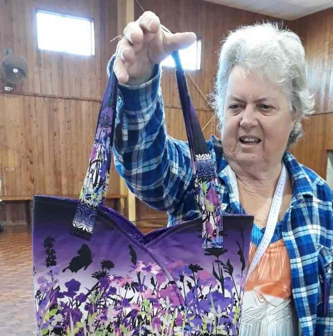 Gwen shows off her latest quilted creation