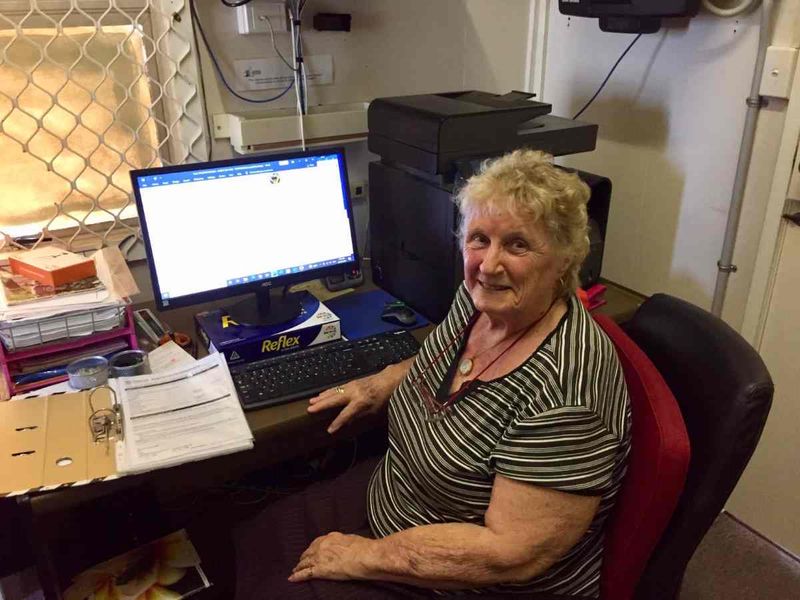 Cherryl hard at work in her role as Assistant Secretary of the Tin Can Bay RSL