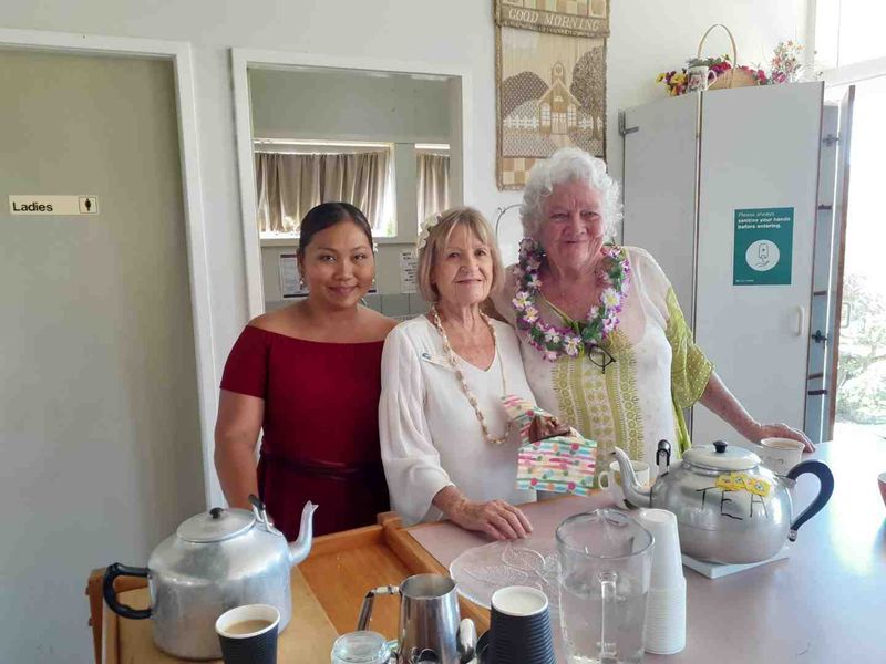 Neza Paye, Margaret Cudahy and Sabine Deimel providing the ‘cuppas’ at the World Day of Prayer