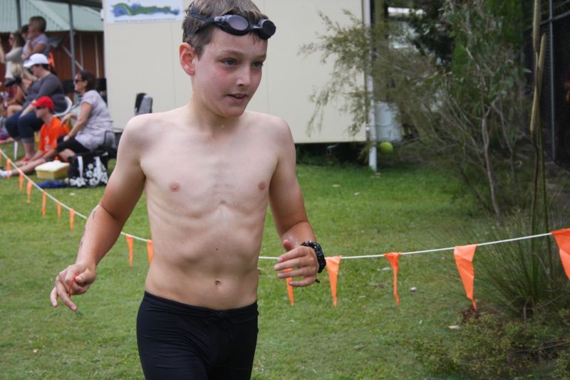 Zac powers out of the pool at last year's Tri