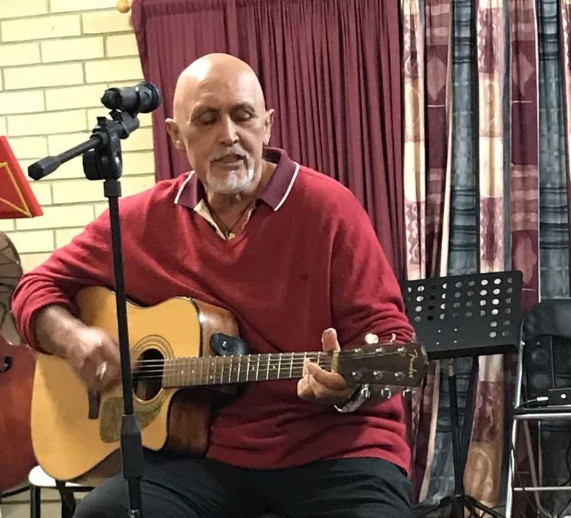 Laurence is new to the group, pictured performing an Hawaiian song