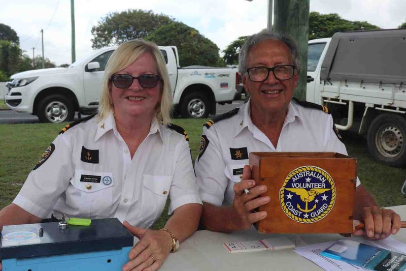 Dianne and Stuart Pryor remind everyone about the annual Coastguard Easter Roadside Collection!