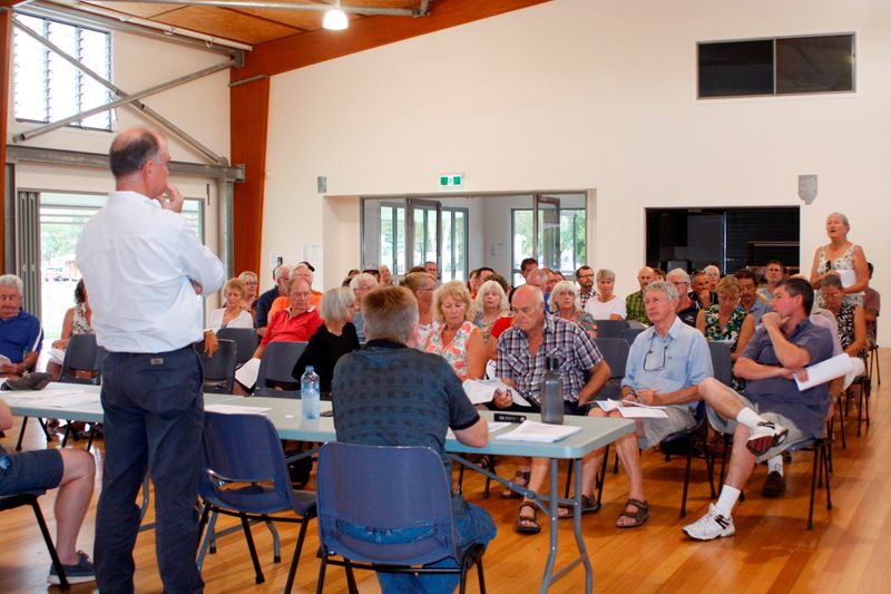 Locals voiced their concerns at a well attended public meeting hosted by the Rainbow Beach Chamber of Commerce last month