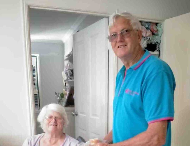 Meals on Wheels volunteer, Don Collins, delivers a meal to client, Delmai Kendal, and invites you to come along and meet the
