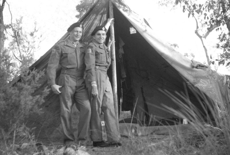 Our Camp at Snapper Creek - Ian Ross is next to the pole - it was 57 years ago