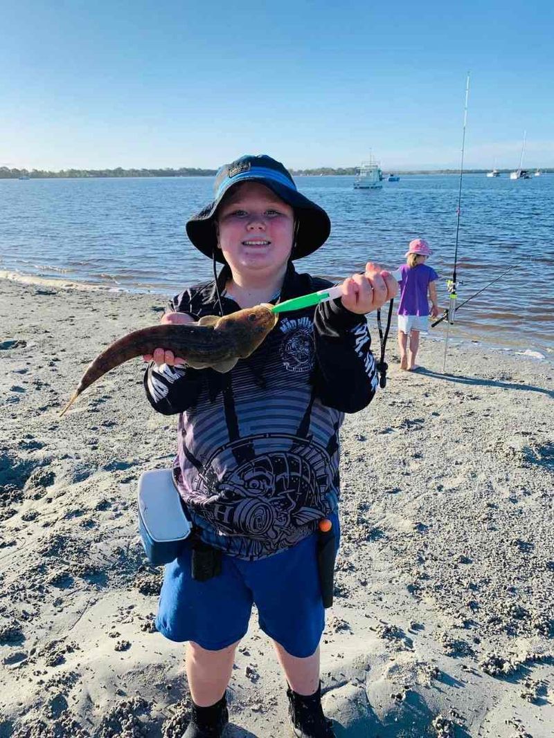 Joel Douglas with his 33cm flathead
