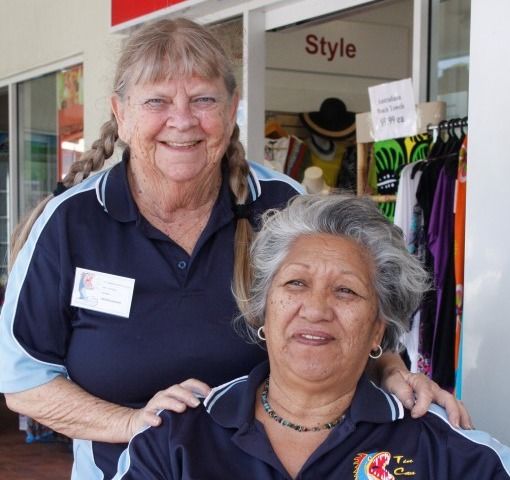 Larraine Goodwin and Barbara Bennett say there are plenty of prizes in the Fishing Club raffles