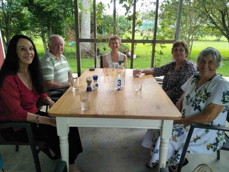 Over 60s members, Sandra Sykes, Doug and Annette Collins, Sheenan Baird and Barbara Gammon visited Lindols Macadamias - there