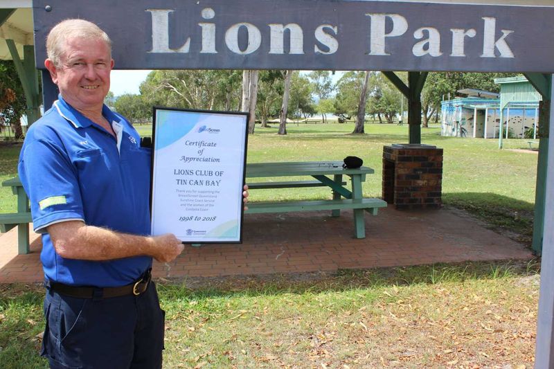 Patrick Green, President of Tin Can Bay Lions Club welcomes the Breastscreen Van to Lions Park, 45 Tin Can Bay Road, behind t