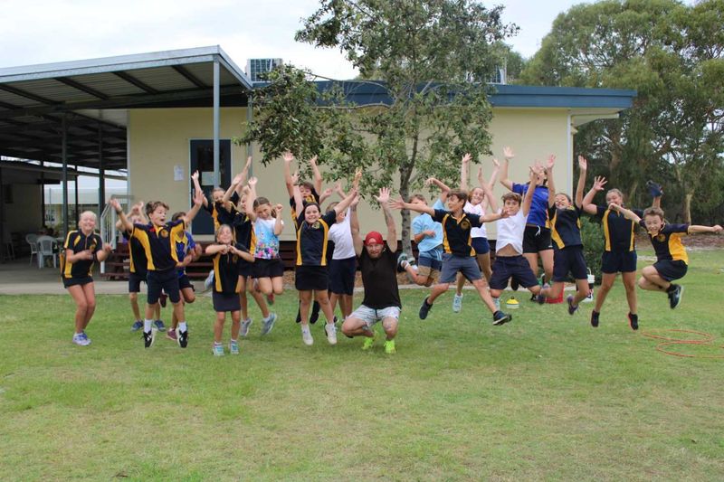 Mark from the Rainbow Beach Fitness Centre helps out at the RBSS Fitness Club - come and try one of his classes at the gym -