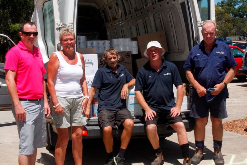 The team at Cooloola Wholesalers reported sales were up on last year this summer: Dean Shepherd, Fiona Border, Alan Dewhirst,