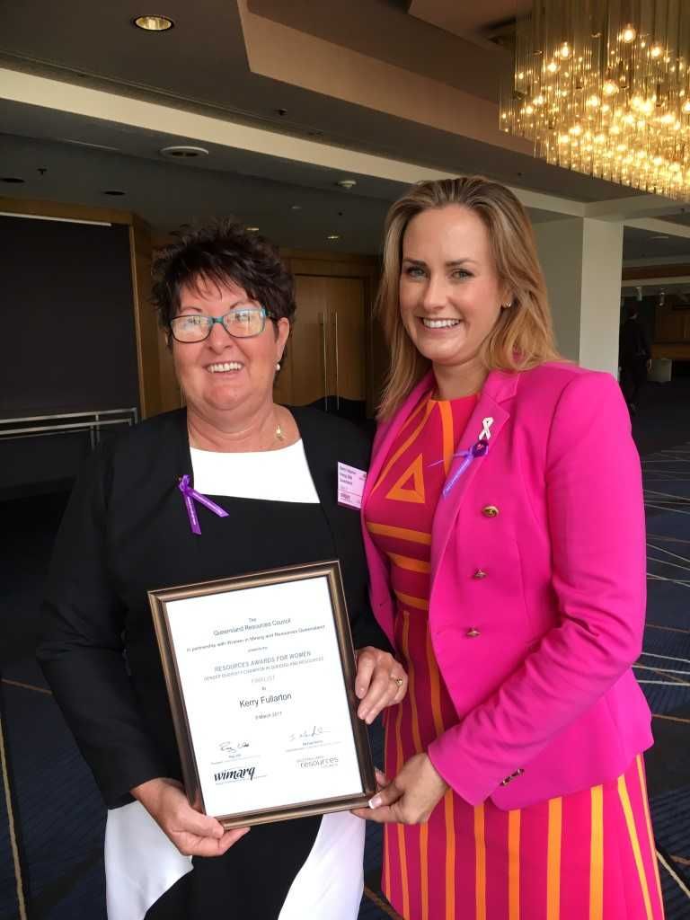 Rainbow Beach's Kerry Fullarton was congratulated by Energy Skills Queensland CEO Penelope Twemlow