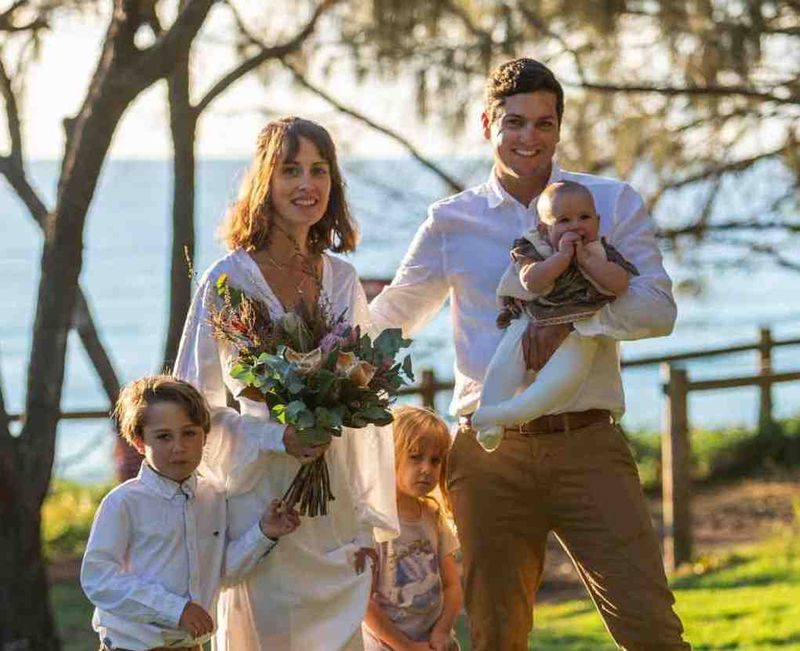 We wish Lifeguard Liam and his family all the best on the Sunny Coast. Pictured are: Koa, Georgia, Lua, Liam and Rose Toohey