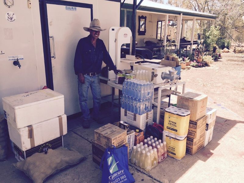 Richard Cribb from "Gydia Park", Isisford with some supplies from us