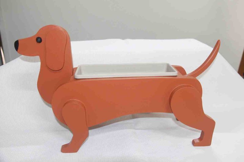 One of the products available for sale from the Men’s Shed is Fernando’s life size Dachshund planter box
