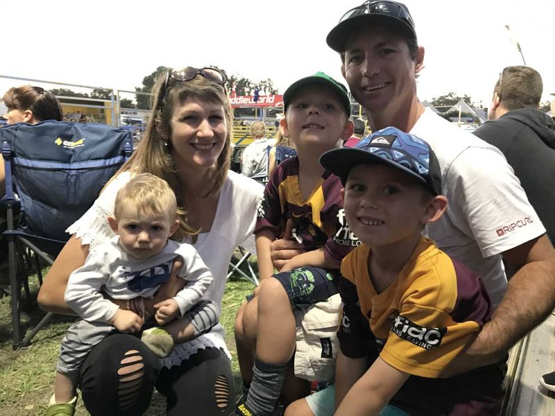 The Apps family will be sure to spoil mum and wife, Corinna - taken at the Rainbow Beach Bull and Bronc Spectacular