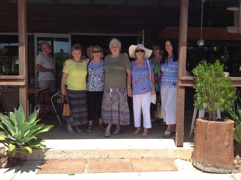 Over 60s members Dorothy Pascoe, Therese Skuthorpe, Margret Cudahy, Sabine Deimel and Sandra Sykes braved the 36-degree heat
