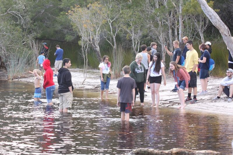 The water at Poona Lake was freezing, but it didn't stop some keen ones!