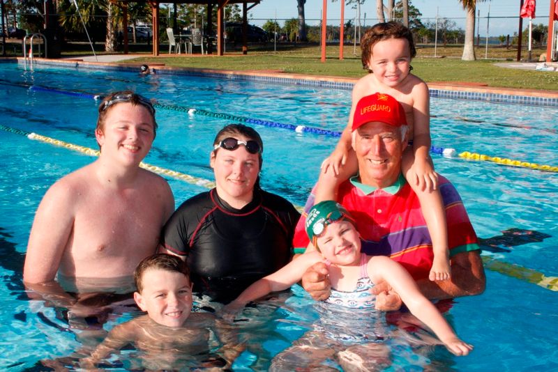 Keiran Southern, Wyatt Lee, Jamie Southern, Charli McKinley and Boston Lee are glad to have their Coach Greg Rogers back!