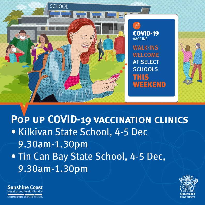 COVID-19 Vaccination Walk In Clinic this weekend Kilkivan and Tin Can Bay