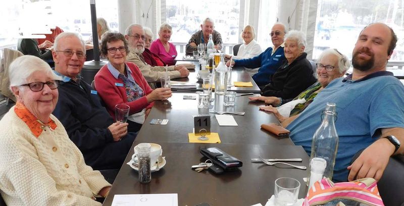 L to R - Margaret Ambrose, John and Kaye Olson, Lawrie and Lyn Buhse, Jo Said, Don Beaton, Judy Kiddle, Arthur Leggo, Beryl B