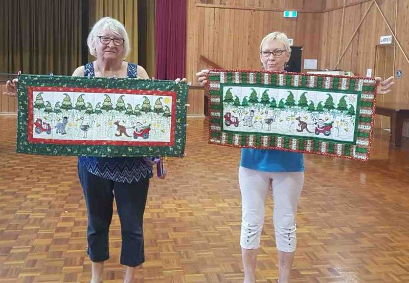 Quilters - June and Michelle’s Christmas table runners