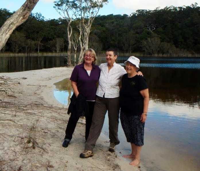Therese Skuthorpe, Maryanne Vickers and Carmel Darcy at Lake Poona