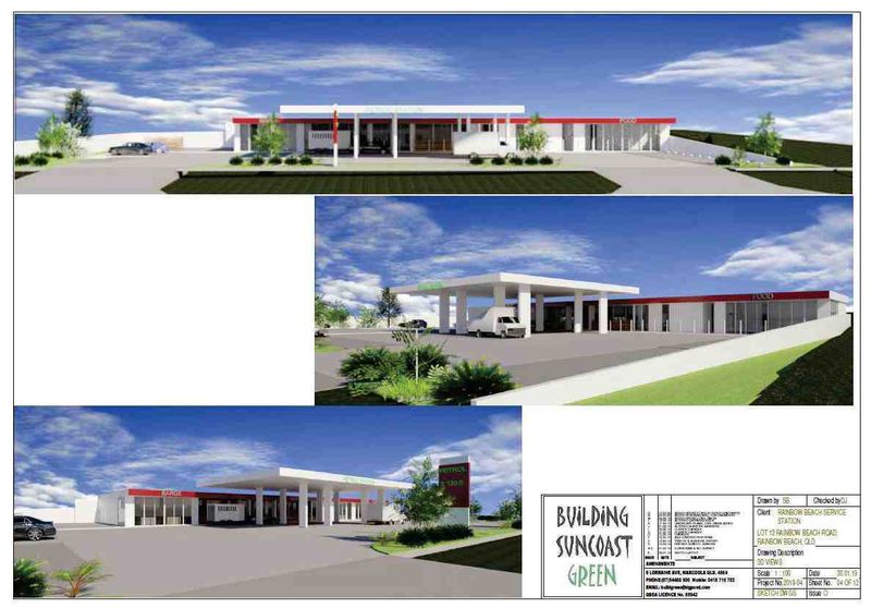 Artist impression of the new service station approved for Rainbow Beach