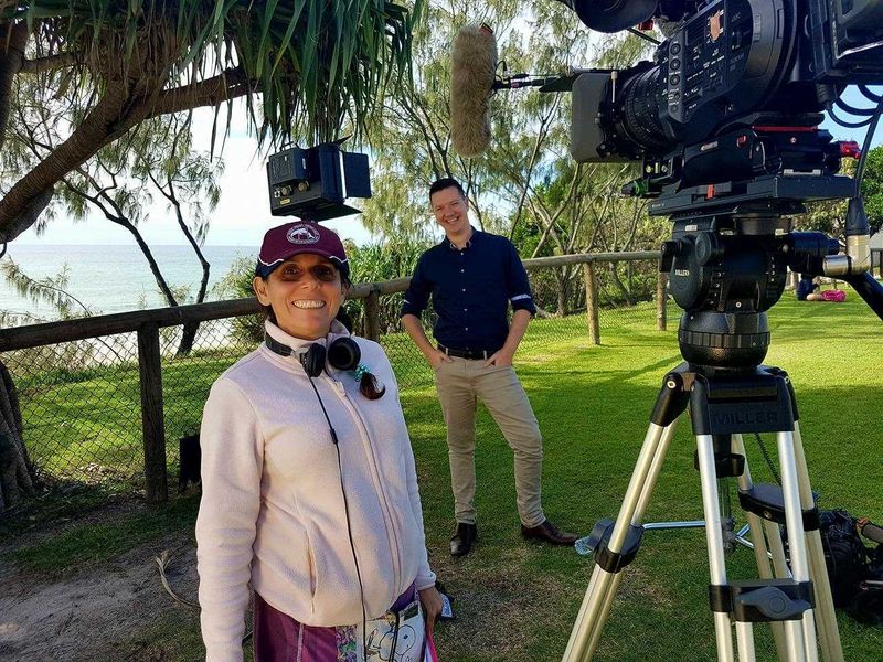 Andrew Hawkins is a natural in front of the camera, pictured ‘working it’ with Producer Anita whilst filming House Hunters In