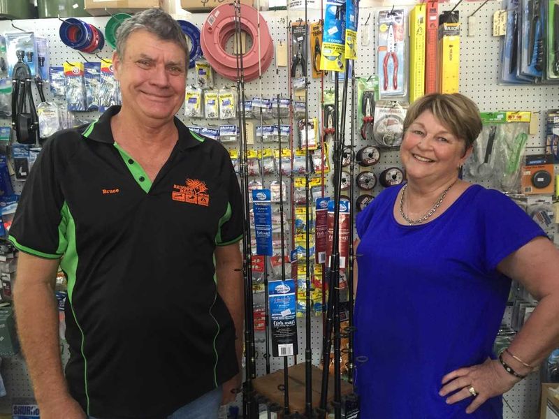 Bruce and Terri Geissmann from Rainbow Beach Hardware, Fishing and Camping are concerned about the approval for a roadside st