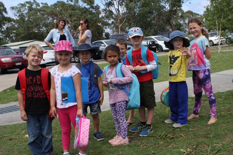 Excited playgroup pre-preps line up for the classroom