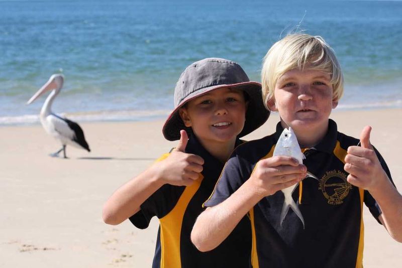 Jacob and Seth were hiding this catch from the pelican before they returned him to the ocean